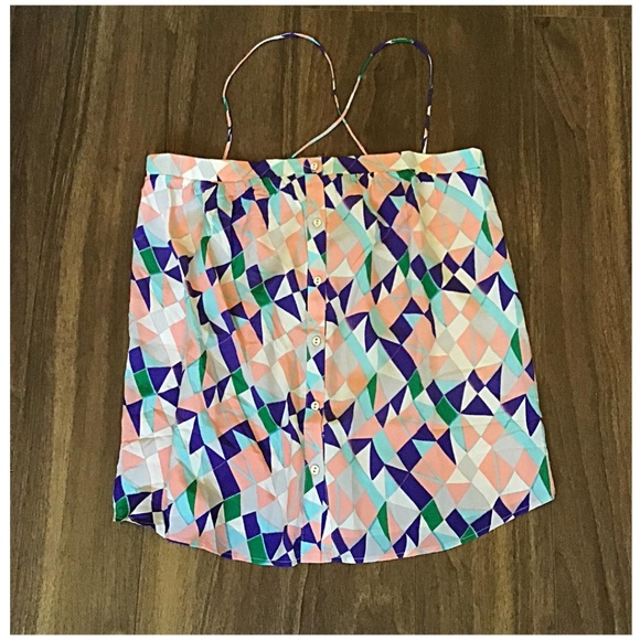 LAST 1❗️GREYLIN Anthropologie Boho Geometric Silk Top - Picture 6 of 7